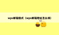 wps邮箱格式（wps邮箱地址怎么填）