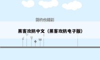黑客攻防中文(黑客攻防电子版)
