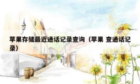 苹果存储最近通话记录查询（苹果 查通话记录）