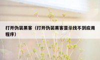 打开伪装黑客（打开伪装黑客显示找不到应用程序）