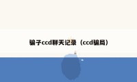 骗子ccd聊天记录（ccd骗局）
