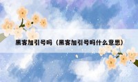黑客加引号吗(黑客加引号吗什么意思)