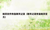 精灵软件恢复聊天记录(聊天记录恢复精灵官方)