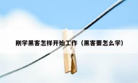 刚学黑客怎样开始工作（黑客要怎么学）